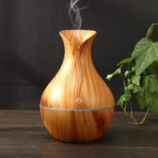 Wooden Air Humidifier & Essential Oil Diffuser – Aromatherapy Ultrasonic Humidifier for Home & Office