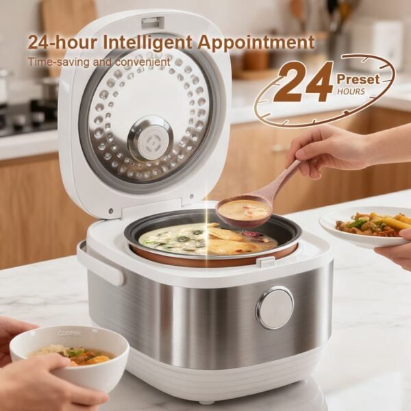 Smart Multifunctional Electric Rice Cooker – Low Sugar Healthy Cooking with Non-Stick Inner Pot