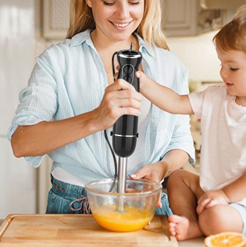 1000W Handheld Immersion Blender – 6-in-1 Multifunction Mixer with Stainless Steel Blade & Attachments