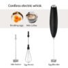 Compact 2-in-1 Handheld Milk Frother & Egg Whisk – Portable Battery-Powered Mini Blender with Stainless Steel Stand for Coffee