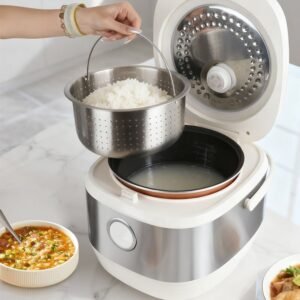 Smart Multifunctional Electric Rice Cooker – Low Sugar Healthy Cooking with Non-Stick Inner Pot