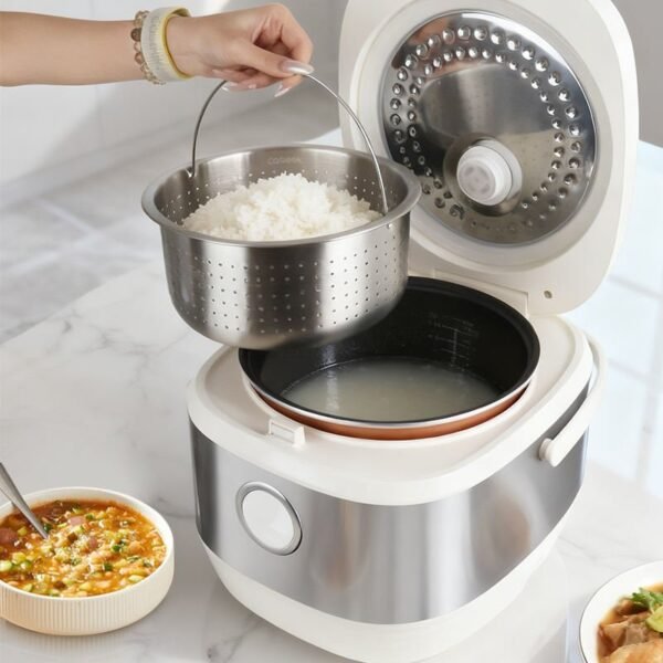Smart Multifunctional Electric Rice Cooker – Low Sugar Healthy Cooking with Non-Stick Inner Pot