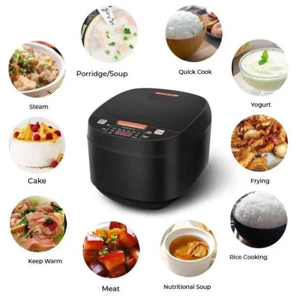 JoyVivre 5L Smart Rice Cooker – Multifunction Periuk Nasi with Non-Stick Pot for 8 People