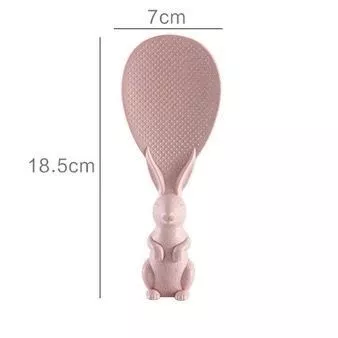 Home Wheat Straw Rabbit Spoon – Stand-Up Non-Stick Rice Spoon for Kitchen Use