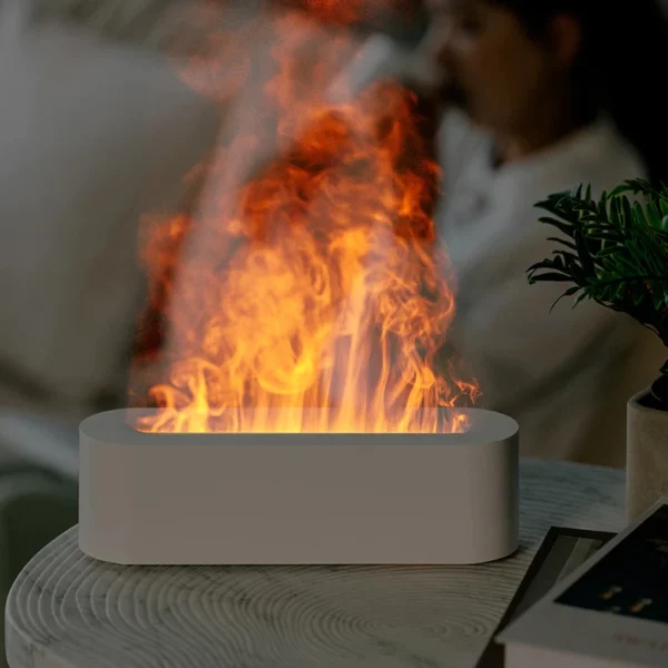 RGB Flame Aroma Diffuser Humidifier USB Desktop Simulation Light Aromatherapy Purifier Air for Bedroom With 7 Colors
